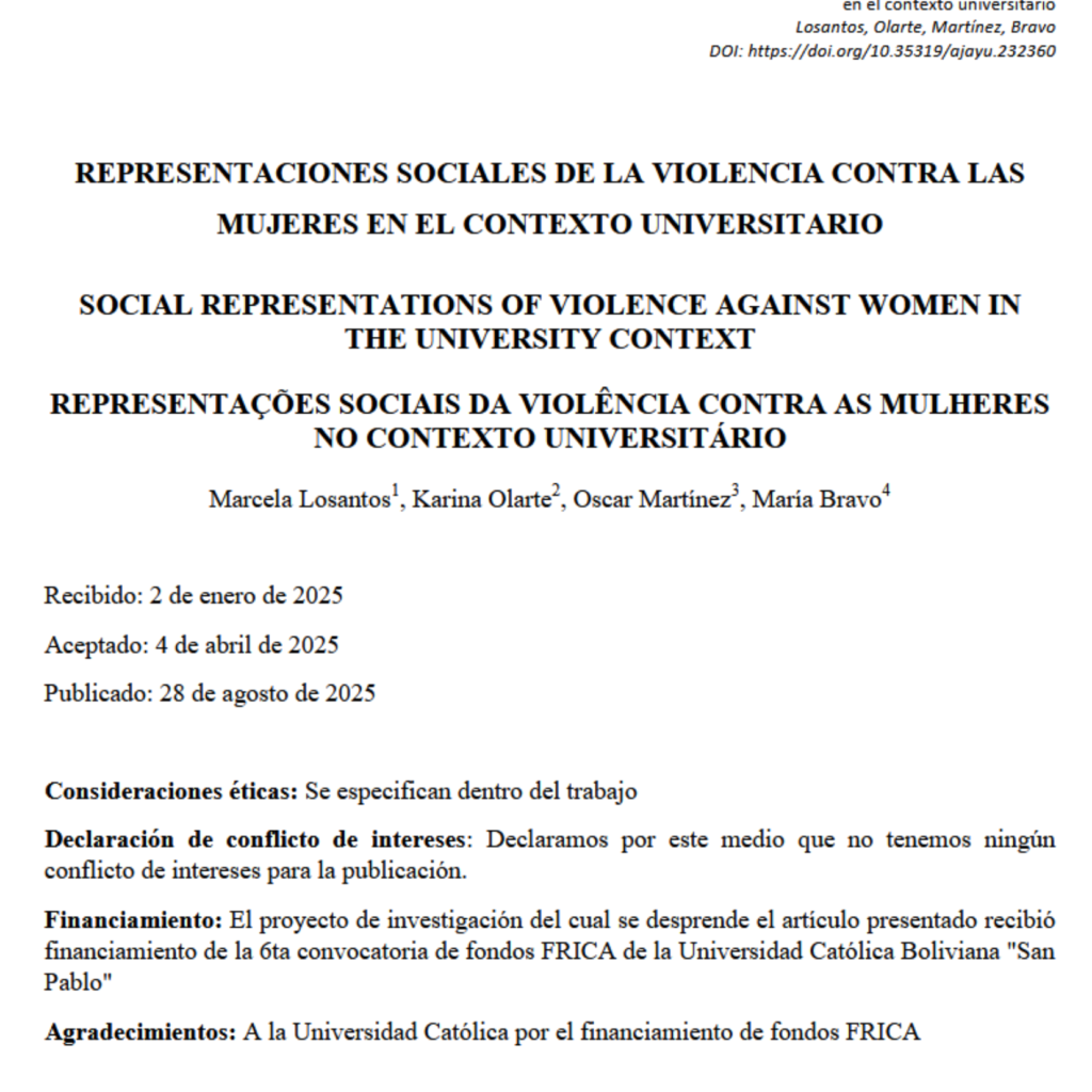 Representaciones sociales de la violencia en el contexto universitario
