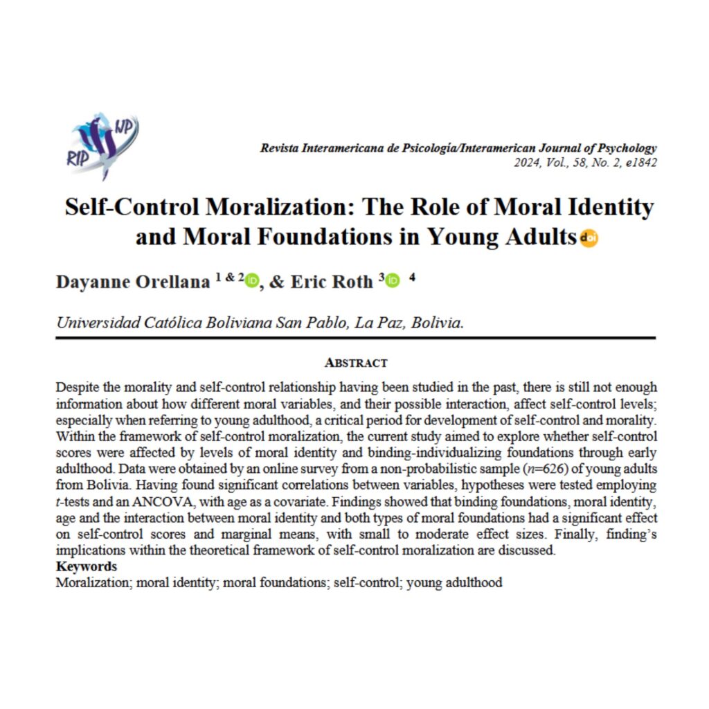 Self-Control Moralization: The Role of Moral Identity and Moral Foundations in Young Adults