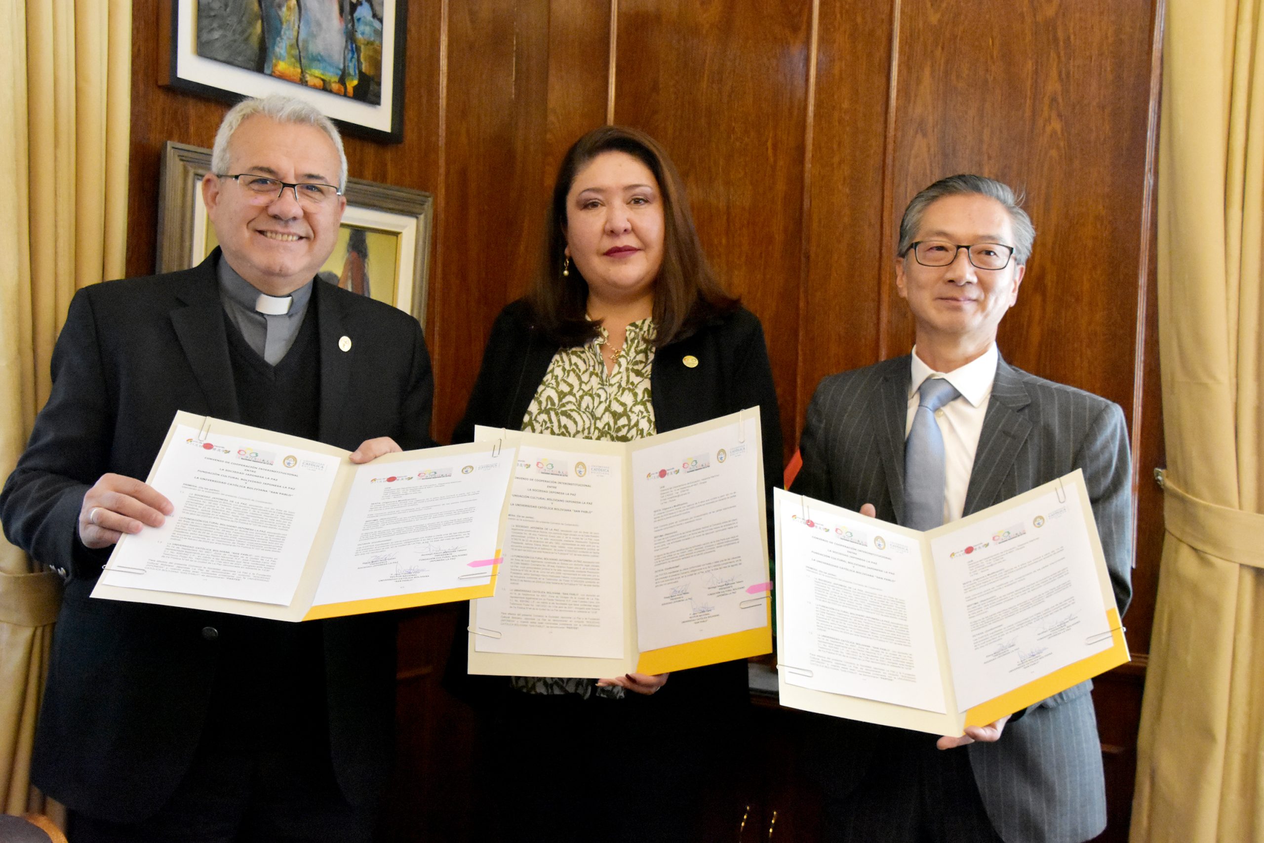 CONVENIO UNIVERSIDAD CATÓLICA BOLIVIANA “SAN PABLO” - LA SOCIEDAD JAPONESA LA PAZ Y LAFUNDACIÓN CULTURAL BOLIVIANO JAPONESA LA PAZ 16.08.2024.